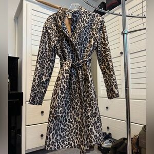 Like New! Leopard Print Coat. Size L